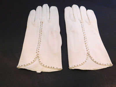 DESIGNER LADIES WHITE COTTON WITH BEADS DRESS GLOVES UNLINED SIZE 6.5 | eBay