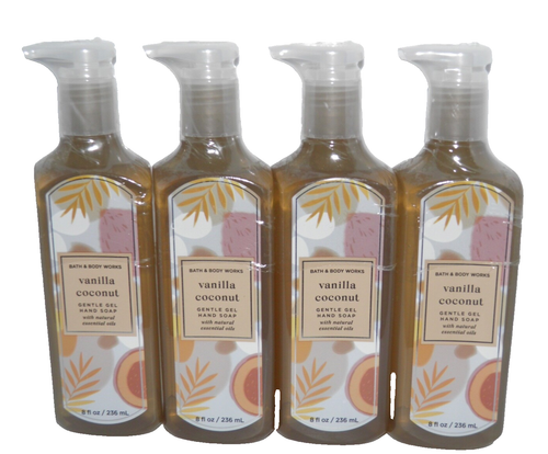 4 PACK Bath & Body Works VANILLA COCONUT Gentle Gel HAND SOAP Sealed - Picture 3 of 4