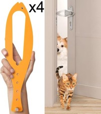 Set of 4 Cat Door Latches  Flex Latch Door Holder  Pet Door Stopper  YELLOW