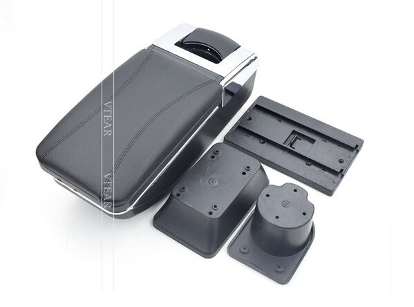 Bracciolo Compatibile Con Smart 453 ForTwo E ForFour E EQ Nero Laterali Bianchi E Cuciture Bianche Regolabile E Portaoggetti - Foto 5