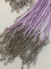 3Pcs Necklace Lot Faux Leather Lavender/light Purple Silver Clasp 18” Men Women. — photo 9