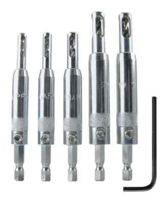 Spring Loaded Hinged Tools Snappy Tools 5pc Self Centering Hinge Drill Bit Set, Spring Loaded ...