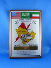 Plakette / Erinnerung-Plakette Desert Fox Program / Desert Storm 1990-1991