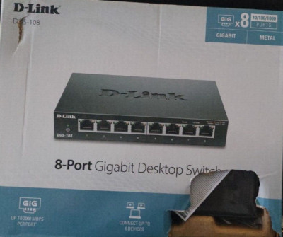 D-Link - DGS-108 - 8-Port Gigabit Desktop Switch - neu