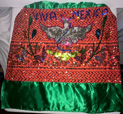 VIVA MEXICO Poblana Sequin Mexican Skirt + Bonus Vest (ONE SIZE FITS ALL) Fun