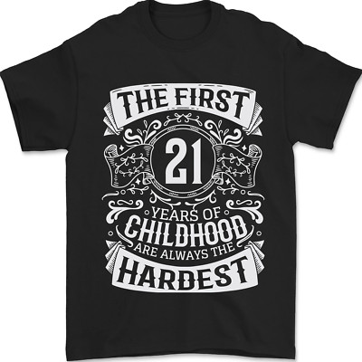 Erste 21 Jahre Of Childhood Lustig 21st Geburtstag Herren 100% Baumwolle