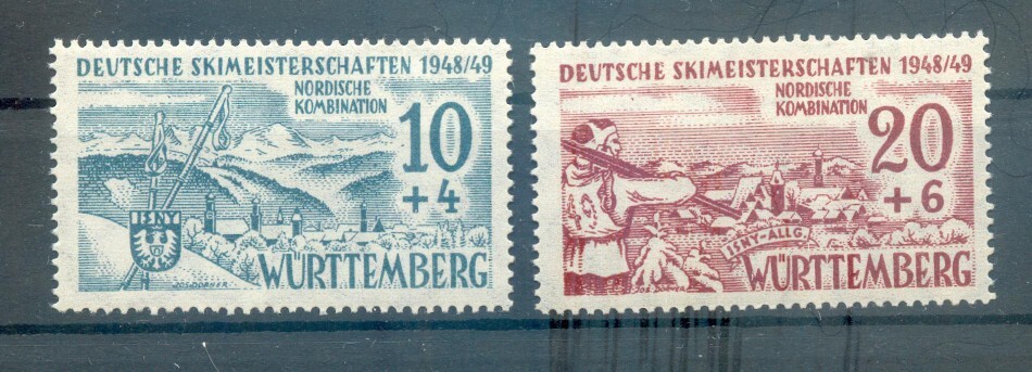 Frz. Zone - Württemberg Isny 38/39Y Luxury MNH Post Fresh 20EUR