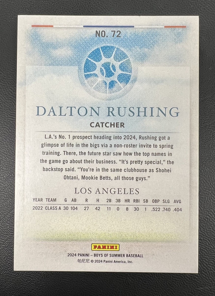 2024 Boys of Summer Baseball #48 Dalton Rushing Rookie RC Dodgers