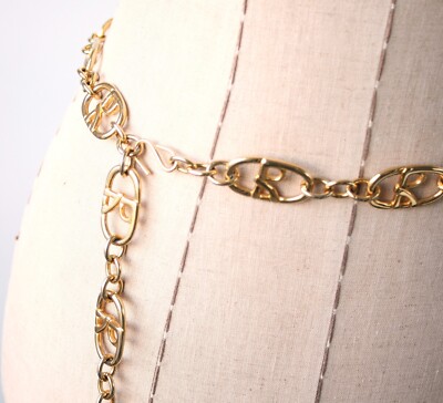 Roberta Di Camerino R Logo Golden Chain Belt 38” Please Read Description Roberta Di Camerino R logo Chain Belt / Necklace #57 | eBay main image 3