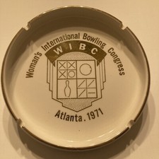Woman s International Bowling Congress Atlanta 1971 Ashtray WIBC White Gold Ash