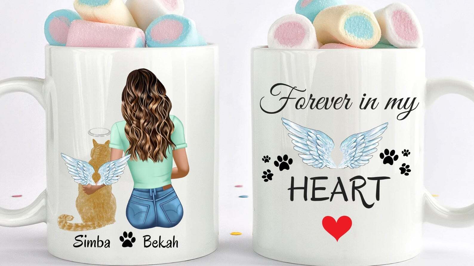Custom Cat Memorial Mug Cat Loss Gift Cat Lover Gifts Personalized Cat Mom Mugs