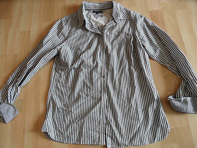 Tommy Hilfiger beautiful striped blouse khaki white size 10 NWOT  1115