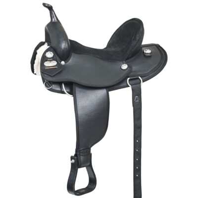70HS 15 In Hilason Horse Trail Pleasure Endurance Synthetic Saddle Black