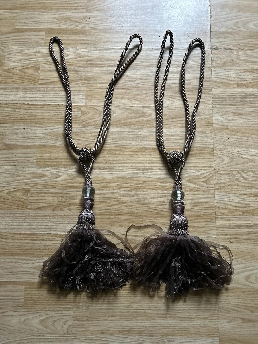 2x Dunelm Curtain Tie Backs Brown Gold