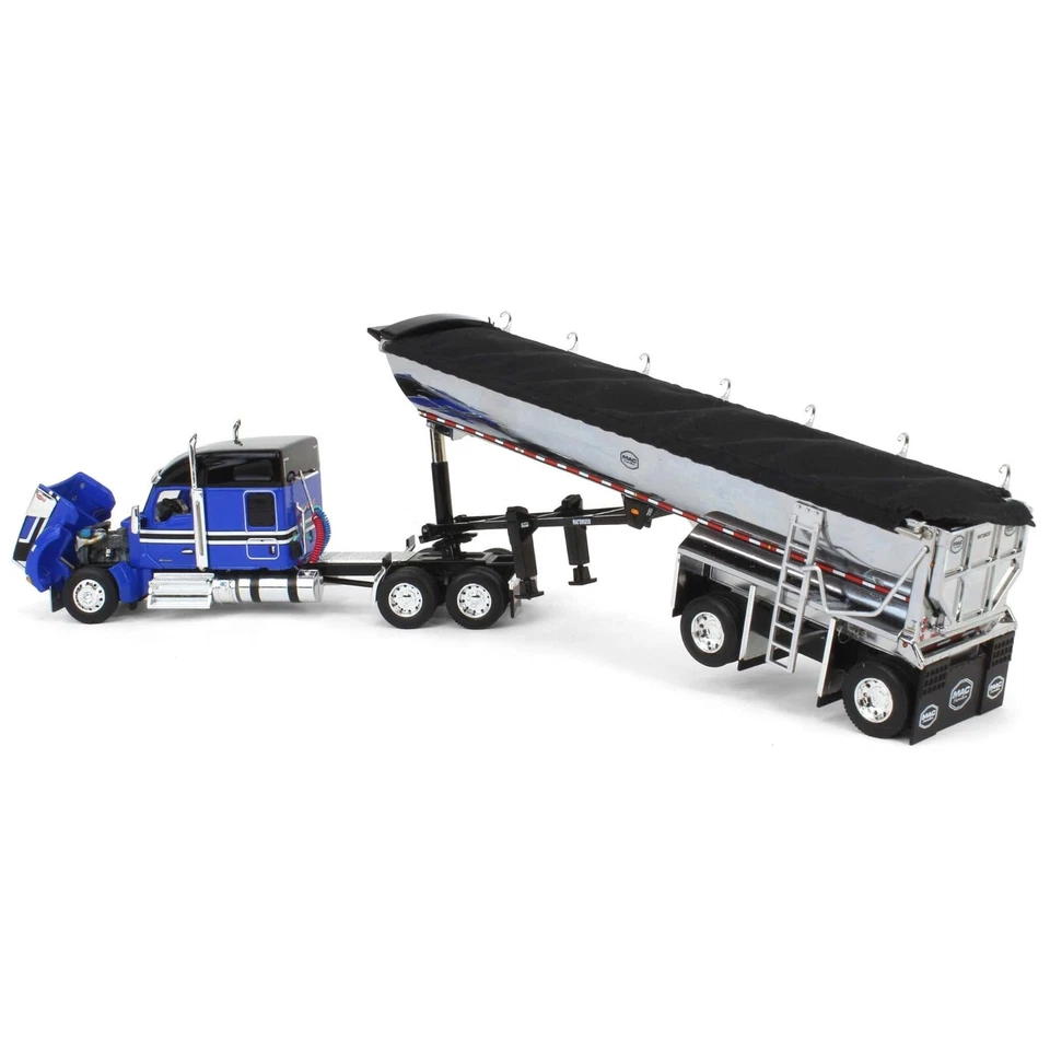 PREORDER DCP By FIRST GEAR 1:64 Blue and Black Kenworth W990 with Chrome MAC End - Image 4 of 4