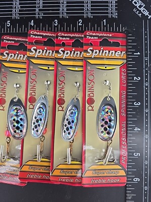 [4] Robinson Spinners #4 13g approx 7/16oz.  ''Compare To'' Mepps And Blue Fox 