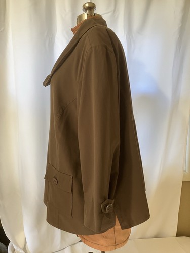 Linea by Louis Dell'Olio Brown Jacket Sz 3X Scoop Neck with Peter Pan Collar - Picture 8 of 9