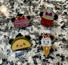 4 Minnie Mouse Cute Food Ears Flair 2021 Disney Pin Taco Macron Cupcake Icecream