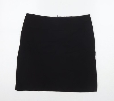 Marks and Spencer Damen Schwarz Polyester A-Linie Rock Größe 10 Reißverschluss