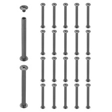 20 Sets M5x70mm Chicago Screw Rivets Metal Phillips Head, Black