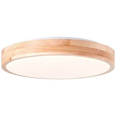 Brilliant Slimline LED Wand- und Deckenleuchte 34cm 24W Warmweiß Holz Hell Weiß 