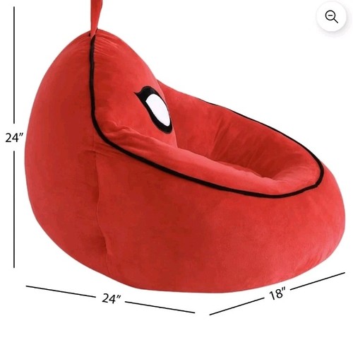 Silla bolsa de frijoles de espuma comprimida Marvel Spiderman para niños, roja - Imagen 3 de 5