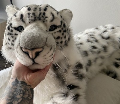 Rare Hansa Lifesize Snow Leopard Premium Plush Realistic Collectible Jumbo