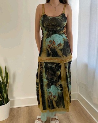 Jean Paul Gaultier Soliel Maori Print Mesh Maxi Dress | eBay Jean Paul Gaultier Soliel Maori Print Mesh Maxi Dress | eBay