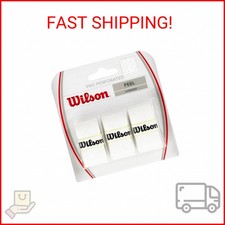 WILSON Sporting Goods Perforated Pro Tennis Racquet Overgrip, White, 3-Pack WRZ