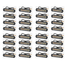 32x 6-leds Amberwhite Side Marker Flash Strobe Light Bar Kit For Tow Truck