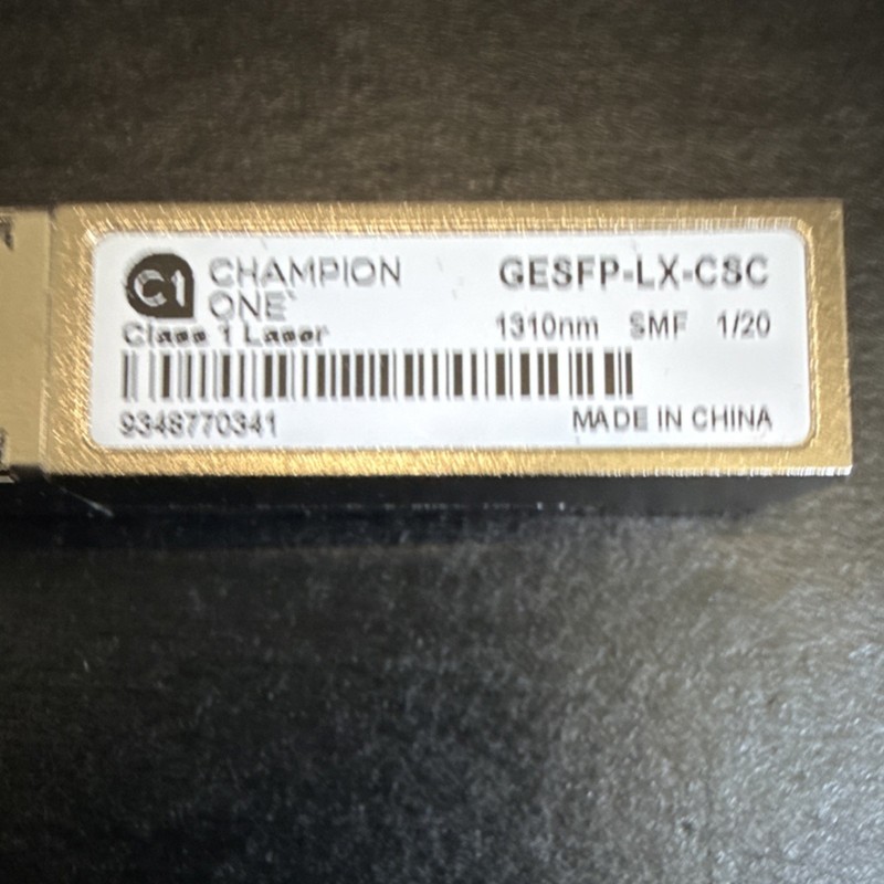 Champion One GESFP-LX-CSC SFP Module 1310nm SMF Class 1 Laser