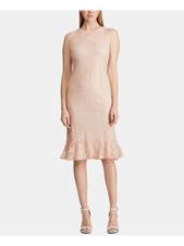 AMERICAN LIVING Womens Pink Sleeveless Midi Wear To Work Sheath Dress 2