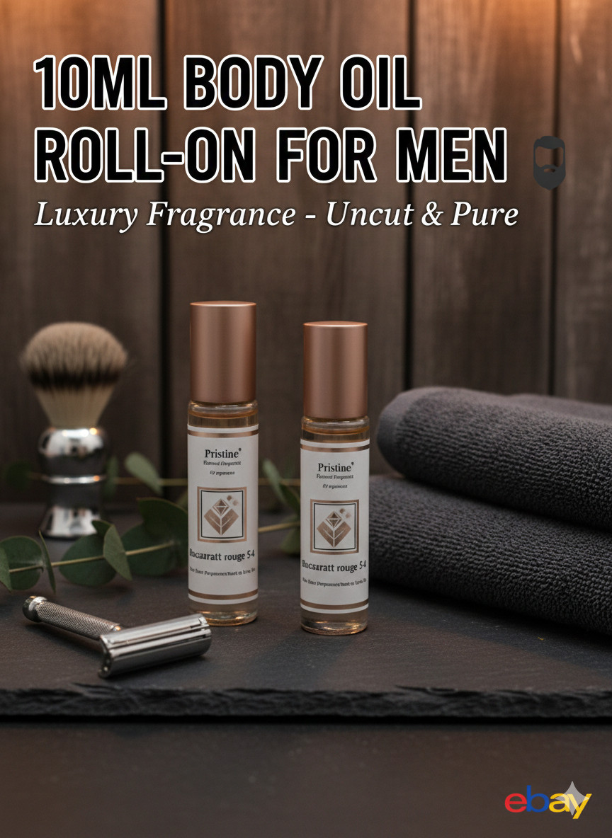 Men’s Roll On Perfume Oil 10ml – Long Lasting Fragrance – Travel Size