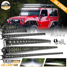 Slim 7"-50" LED Work Light Bar Combo/Single/Strobe Fog Driving SUV ATV Offroad