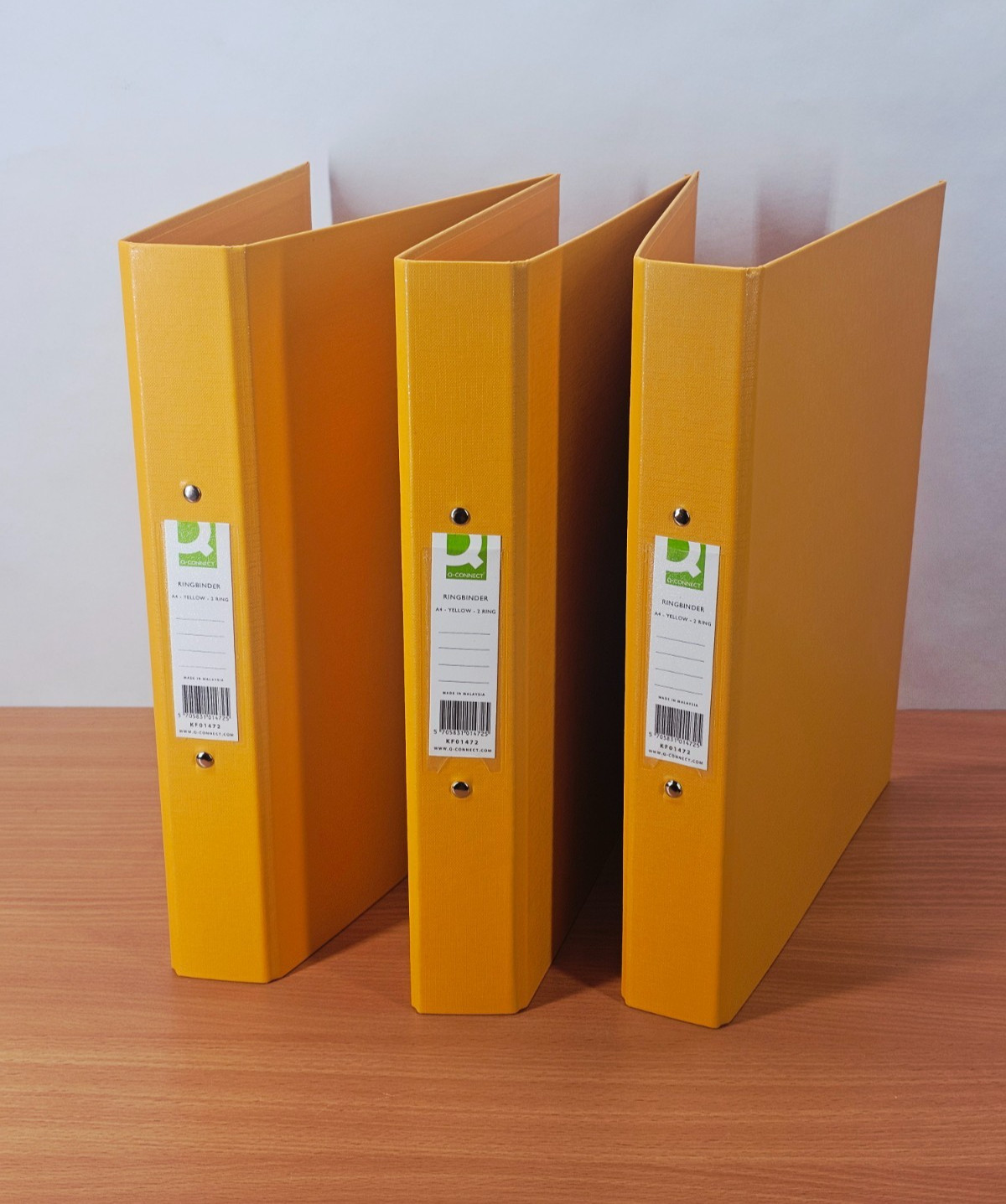 Q-Connect A4 2 Ring Binder 25mm Yellow Polypropylene KF01472 3 Pack