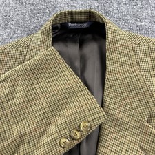 Vintage Burberrys 42R Tweed Sport Coat Olive Plaid Gun Club Check FLAWED AS IS