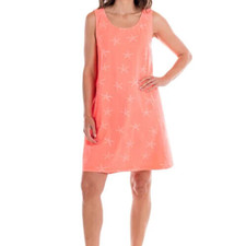 FRESH PRODUCE Medium Sunset Orange 76 Drape Starfish Jersey Sun Dress NWT M