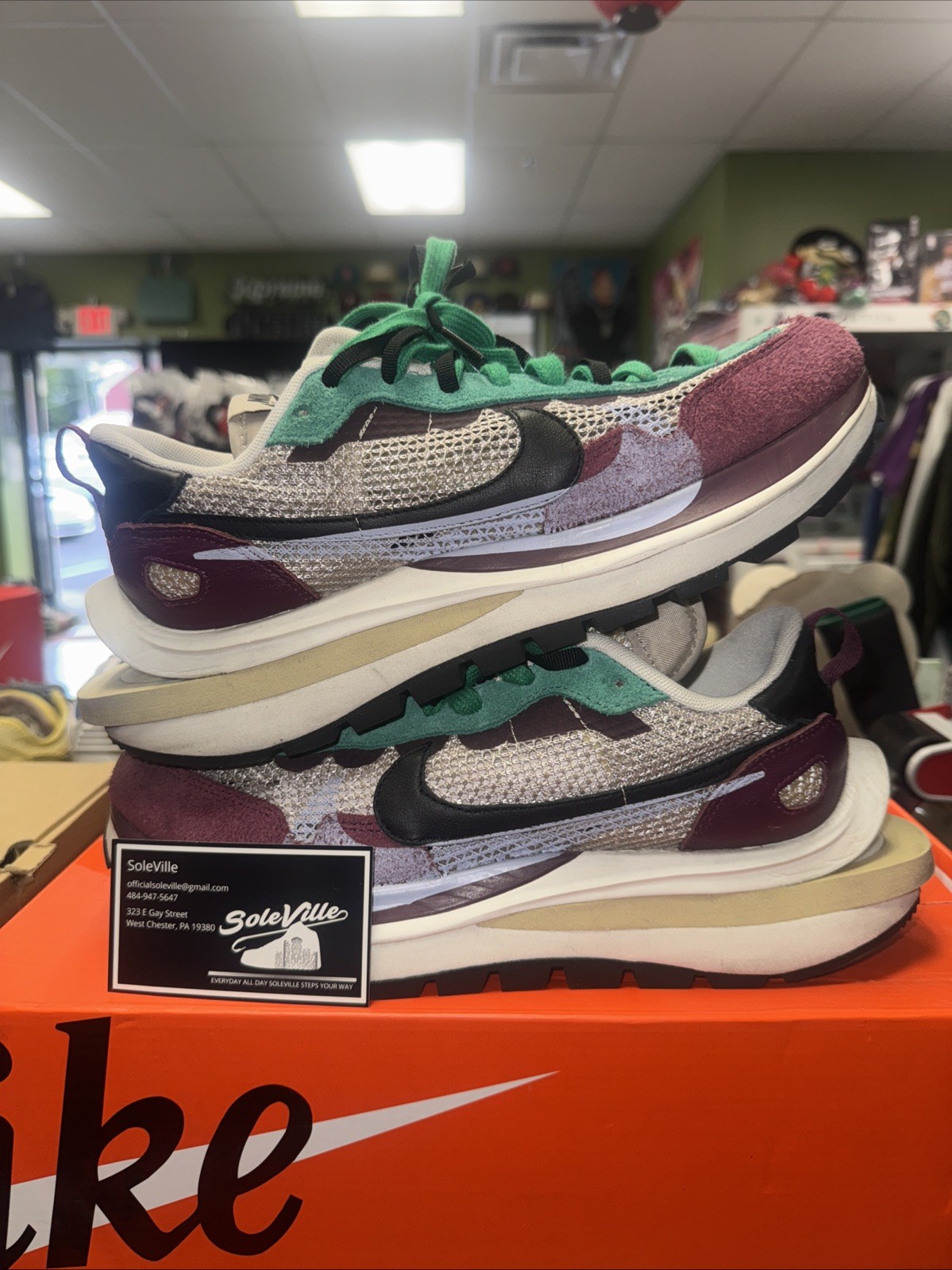 SACAI X NIKE Nike Sacai x Vaporwaffle SP 'Villain Red' verde nettuno taglia 9 5