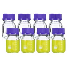 8 Pack Media Storage Bottles 100ml Borosilicate Glass Graduated Bottles Clear
