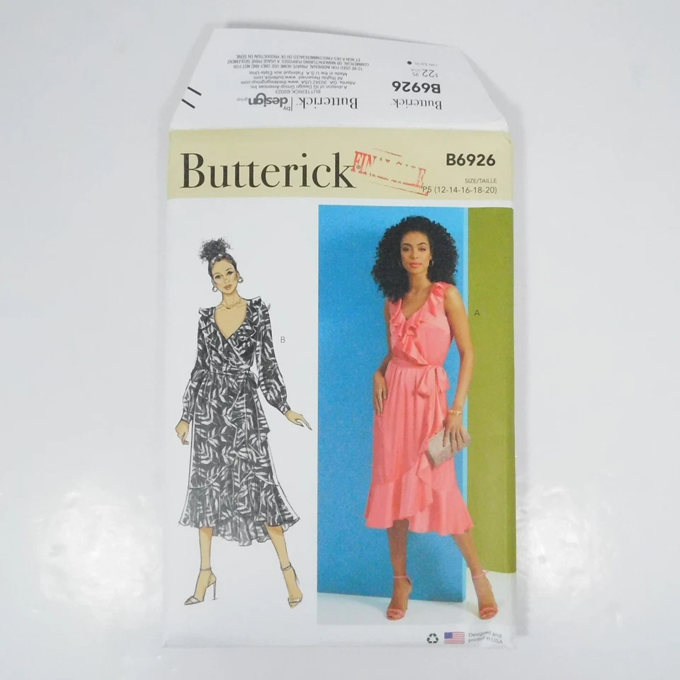Butterick6926 Misses Dress Sash Pattern Size 12-20 Uncut Ruffle Pullover Flounce - Image 3 of 4