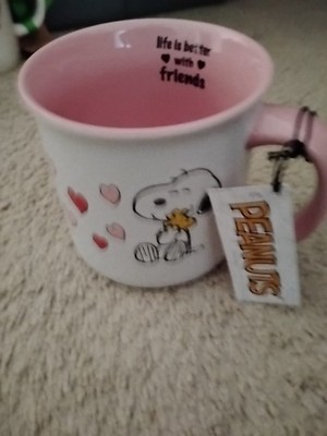 Peanuts Snoopy & Woodstock Hearts Mug'' Life is better with Friends'' NEW With Tag