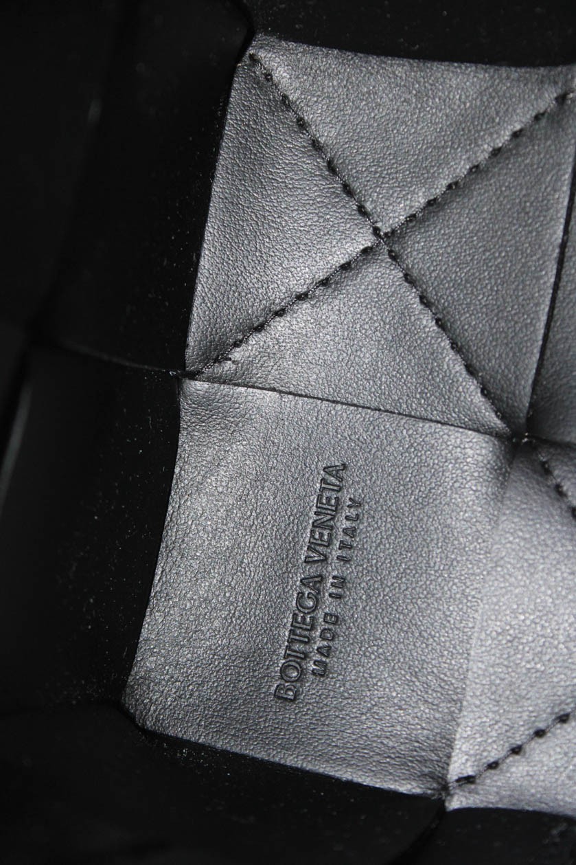 Bottega Veneta Women Mini Cassette Intrecciatto Leather Bucket Bag Handbag Black thumbnail 12