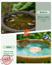 OICEME Copper Bird Bath Cleaner Solar Powered Hummingbird Feeder
