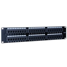 48-Port Cat5/5e Unshielded Wallmount Rackmount Patch Panel, Backwards with CA...