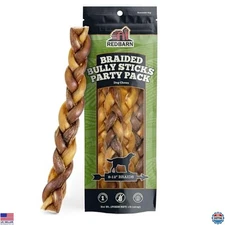 All Natural Braided Bully Sticks 8-12" for Medium & Large Dogs - 1 lb Bag