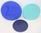 Set of 3 Pyrex Replacement Lids/Covers for 2.5, 1.5, & 1 qt bowls EUC! unused?