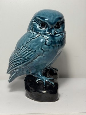 Poole Keramik blaue Eule Figur Vintage Keramik Vogel Ornament 17 cm