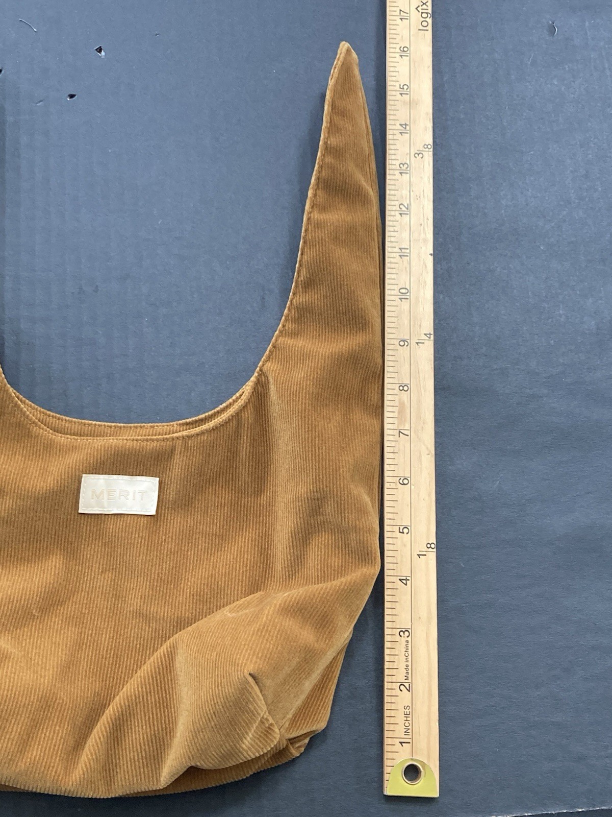 Merit Beauty Signature Cosmetic Makeup Bag Washable Corduroy Tie Top Pouch Small