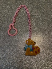 Vintage Rare Zapf Creation Baby Chou Chou Teddy Bear Dummy Chain Clip 