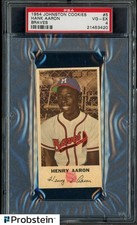1954 Johnston Cookies #5 Hank Aaron Milwaukee Braves RC Rookie HOF PSA 4 VG-EX
